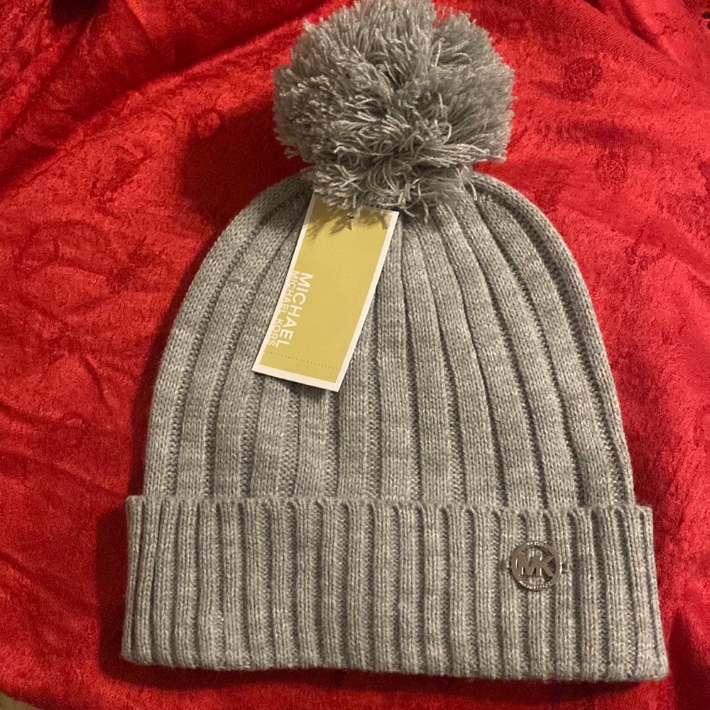 Michael Kors Women’s Gray Pom Beanie
